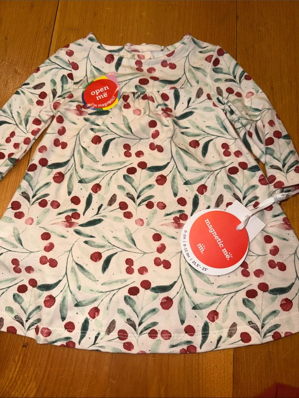 Magnetic Me Dress set Top and Maroon Leggings Cherry Print Tunic 0-3 months